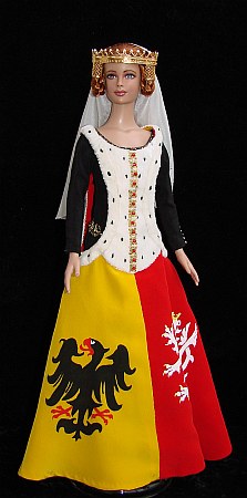 Středověké šaty pro 16" panenku  Tyler Wentworth - OOAK