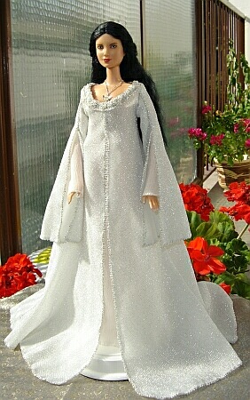 ooak Arwen angel dress for Barbie doll