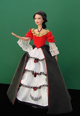 Elena de la Vega z filmu Zorro-tajemná tvář. OOAK Barbie