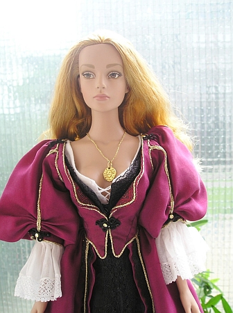 Elizabeth Swann - OOAK plum dress for doll from Pirates of the Caribbean movie