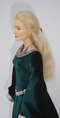EOWYN - green  gown - OOAK costume for doll