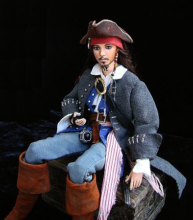 Jack Sparrow - Piráti z Karibiku, OOAK dollfie panenka