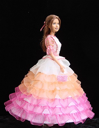 Ball gown of Kaylee from Firefly series for 12" Barbie doll - OOAK