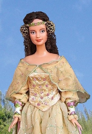 Padme Amidala - zlatožluté šaty pro panenku Barbie