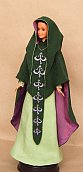 Star Wars -OOAK Green parade handmaiden dress for 12" barbie doll