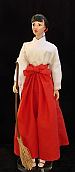 miko, shrine maiden costume for 16" doll, ooak