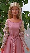 Princess bride OOAK pink belted dress for Barbie